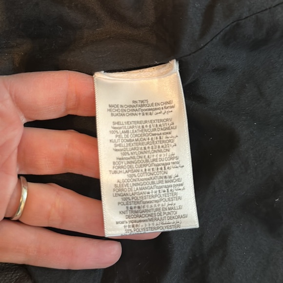 BCBGMAXAZRIA Blake Zip Front Quilted Lamb Leather Jacket - Picture 4 of 6